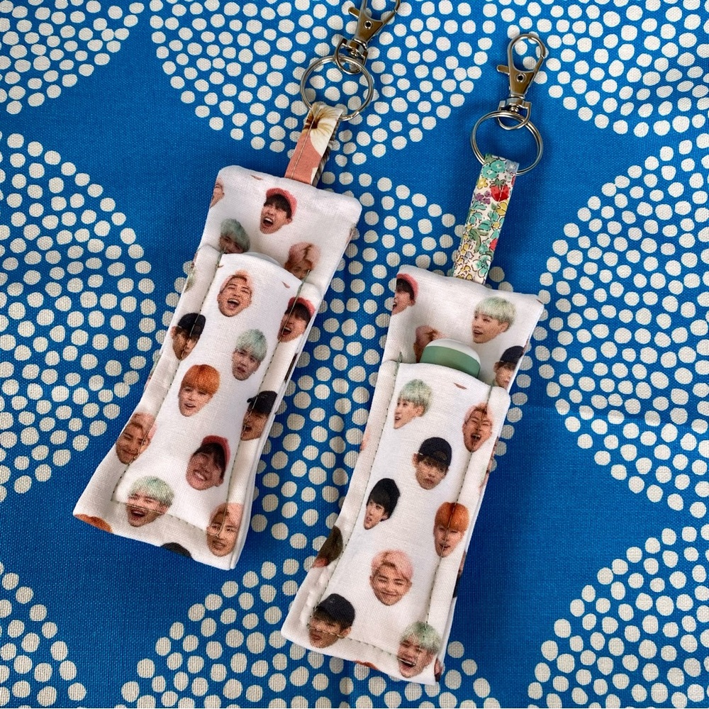 NEW Handmade BTS Lip Balm / Lipstick Holder with Keychain Clasp - Picture 2 of 6